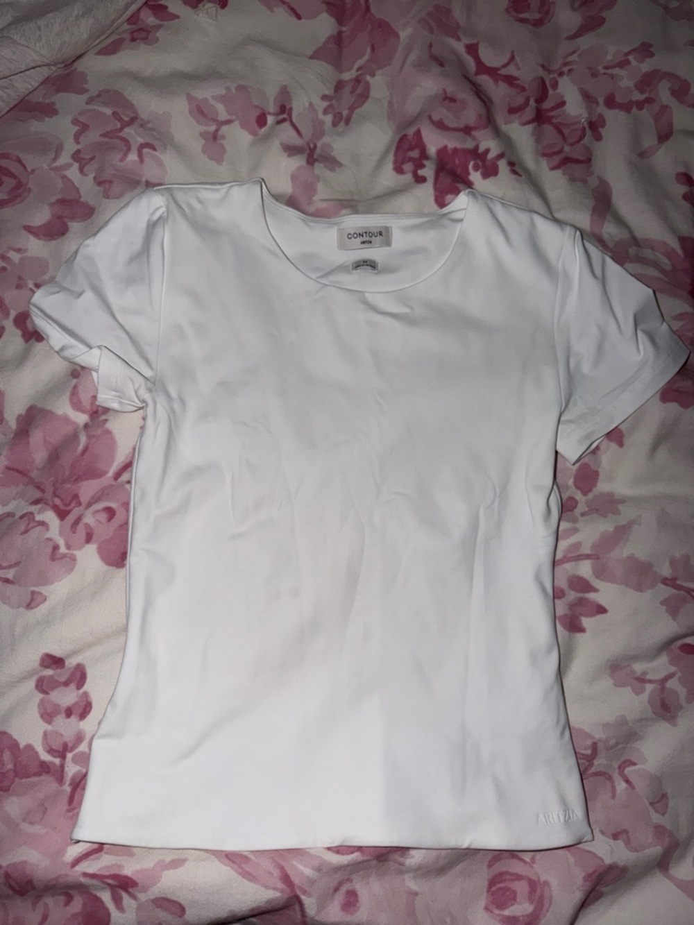 Aritzia White Short-Sleeve Seamless Women's Top